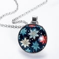 thumbnail image 2 of Snowflake Women's Glass Circular Pendant Necklace, 2 of 5