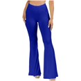 thumbnail image 1 of JUNWELL Women‘s Boho Hippie High Waist Wide Leg Long Flared Bell Bottom Pants, 1 of 5