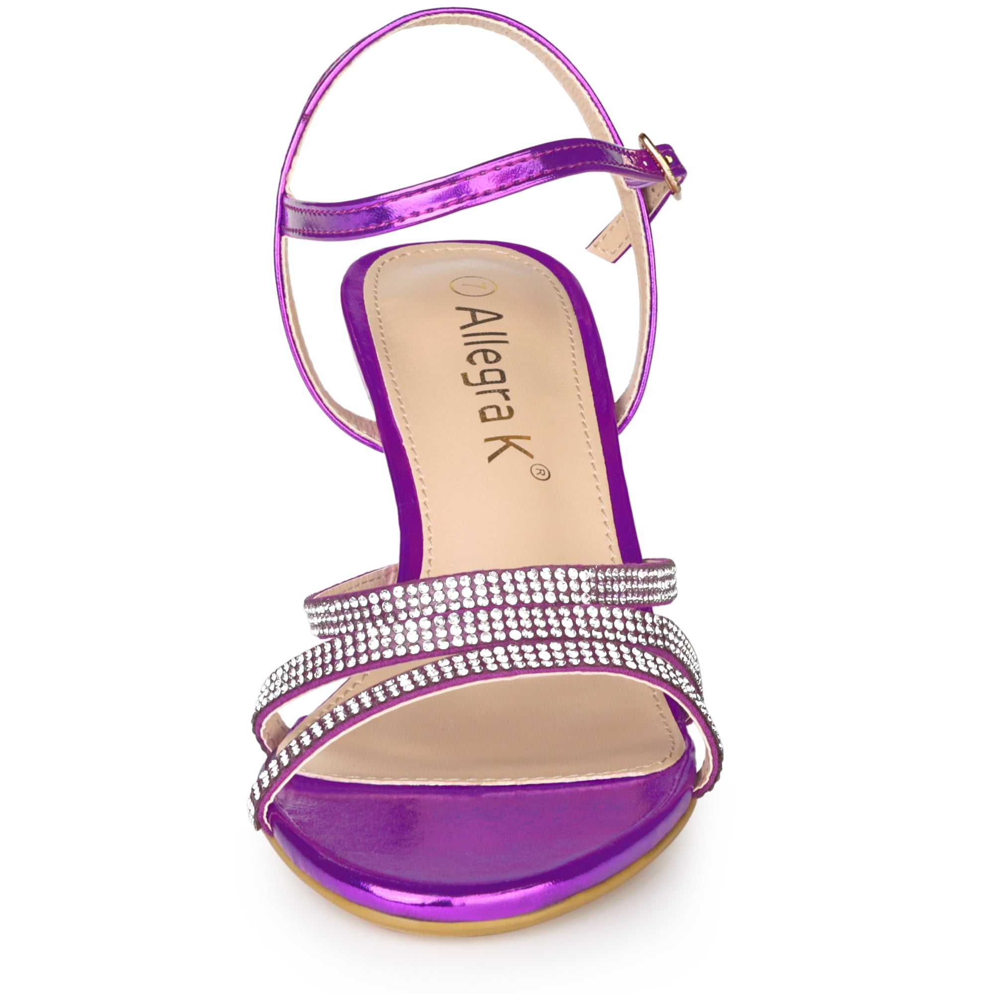 Sandalias Con Tiras Y Tacón Piramidal Con Decoración De Diamantes De I Para Mujer