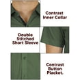 thumbnail image 3 of 3-Pack Men's Short Sleeve Solid Dress Shirts (S-5XL), 3 of 7