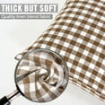 thumbnail image 3 of Outdoor Khaki Plaid Christmas Pillow Covers 16x16 Set of 2, Khaki and White Checkered Throw Pillows Covers, 16 x 16 Farmhouse Gingham Pillows Decorative Throw Pillows Covers for Couch, 3 of 5