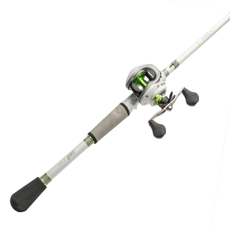 Lews MACH 1 Baitcast Reel and Fishing Rod Combo, 7-Foot 2-Inch, 1-Piece IM7 Graphite Rod, Medium-Heavy Power, Fast Action, 7+1 Bearings, 7.5:1 Gear ... Lews MACH 1 Baitcast Reel and Fishing Rod Combo, 7-Foot 2-Inch, 1-Piece IM7 Graphite Rod, Medium-Heavy Power, Fast Action, 7+1 Bearings, 7.5:1 Gear ...