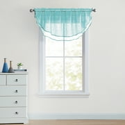 VCNY Home Ultra Luxurious Sheer Voile Double Layered Ascot Window Valance - Aqua