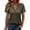 Army Green women v neck t shirt a1, variant on Women V Neck T-Shirt Short Sleeve Casual Basic Tee Summer Vacation Holiday Fashion Top, Watermelon Red 2XL
