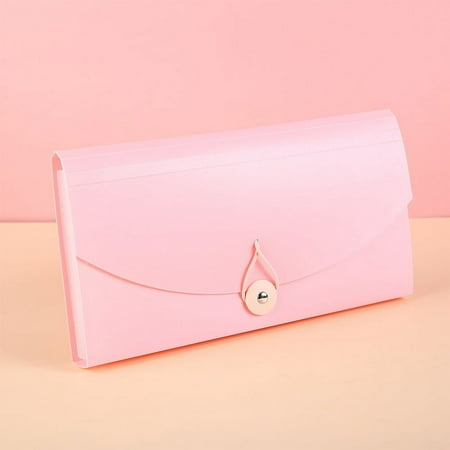 Namzi 2Pcs Folder Organ Bag Pocket Organizer Expandable folders Plastic File folders Purse Storage Bag Mini Expanding Receipt Folder Tax Item File Storage B6 Accordion Bills Holder Wallet,Pink