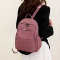 thumbnail image 3 of Stylago Mini Women Backpacks Fashion Ladies Nylon Daypack Lightweight Multiple Zipper Shopping Travel Small Schoolbags Pink, 3 of 6