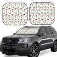 thumbnail image 2 of Uemuo Geometric Retro Printed 2 PCS Car Windshield Sun Shade, Auto Sun Heat and UV Rays Blocker, Foldable Automotive Front Window Sunshade Protector, 2 of 7