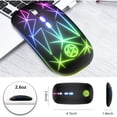 thumbnail image 2 of Cateissary Ratón inalámbrico para juegos de 2,4 GHz, 1000/1200/1600 DPI, 500mAh, recargable, luz de 7 colores, equipo de accesorios para ratones Juegos de teclado y mouse para computadora Negro, 2 of 6