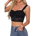 thumbnail image 4 of INSPIRAR CHIC Top de Mujer Sin Mangas de Encaje Floral Y2K Top Corto para Salir XL Negro, 4 of 6