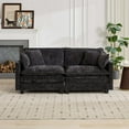 thumbnail image 3 of Modern Sofas Cloud Sofa LoveSeat (Ottoman is not included), Modern Sectional Couch, for Living Room Bedroom and Apartment, Comfy Double Layer Upholstered Seat Cushion, Breathable Chenille Fabric, Bla, 3 of 10