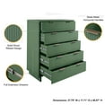 thumbnail image 5 of 2-Piece Granville Tall Chest and Double Dresser Set - Solid Wood in Sage Green, 5 of 10
