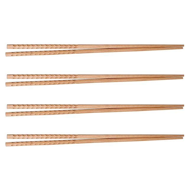 Utensilios para servir Palillos chinos 4 pares Suministros de cocina para manual extendido Haya