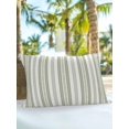 thumbnail image 4 of Outdoor Pillows Waterproof, Sage Green Striped Throw Pillows with Inserts Included, Farmhouse Stripes Modern Geometric Indoor Outdoor Decorative Lumbar Pillow for Bed/Couch/Patio 12"x20", 1Pcs, 4 of 8