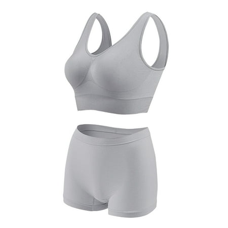 Clearance!Uooqdmx Lingerie for Women Plus Size Lingerie Sports Bra Fitness Running Yoga Vest without Rims Large Size Breathable Sports Bra Set Women s Lingerie  Sleep & Lounge Gray 5XL