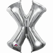 Anagram 78436 35 in. Letter X Silver Supershape Foil Balloon