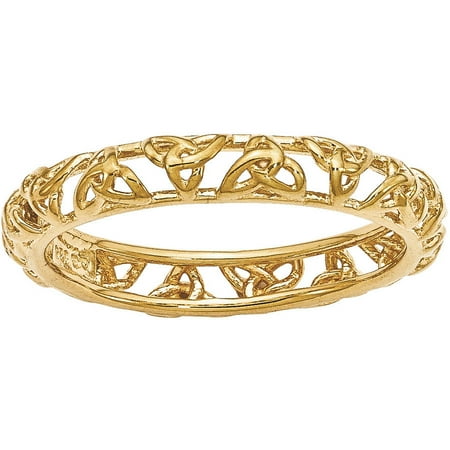 - Stackable Expressions Sterling Silver Yellow-Plated Celtic Knot Ring