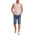 thumbnail image 2 of INSPIRE CHIC Men's Hollow Mesh Sleeveless Round Neck Club Knitted Sheer Vest 2XL White, 2 of 5