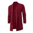 thumbnail image 2 of Gabardina entallada de estilo medio largo para hombre de otoño, suéter para hombre, chaqueta tipo cárdigan de talla grande, 2 of 6