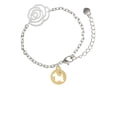 thumbnail image 2 of Delight Jewelry Goldtone Scottie Dog Silhouette Silver-tone Flower Link Chain Bracelet, 6.75"+2" Extender, 2 of 4