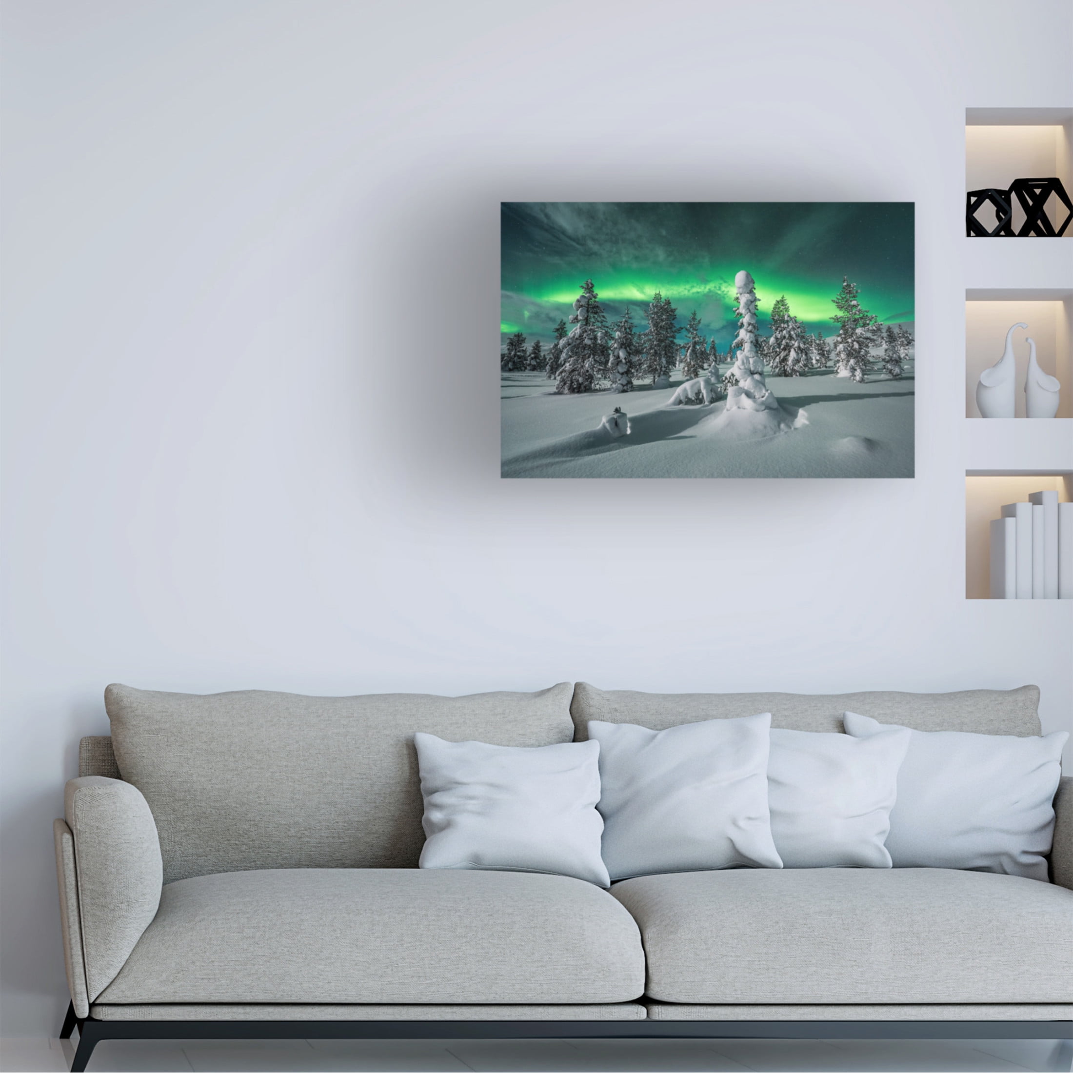 Canvas Wall Art - Raymond Hoffmann ' Polar Night' Wall Art for Living Room, Bedroom, or Office D?cor by Trademark Fine Art - 32 x 22 Inches