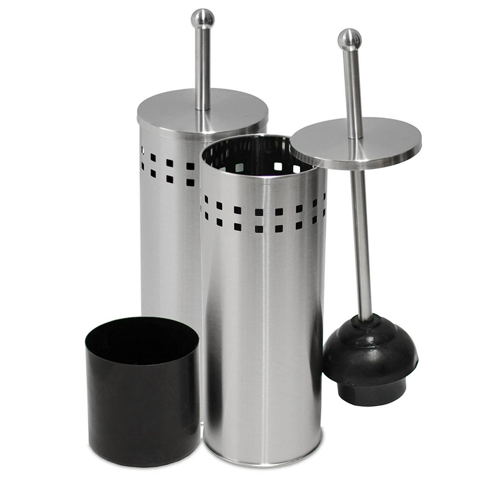 Oasis Collection Toilet Plunger & Holder, Stainless Steel Matte Finish