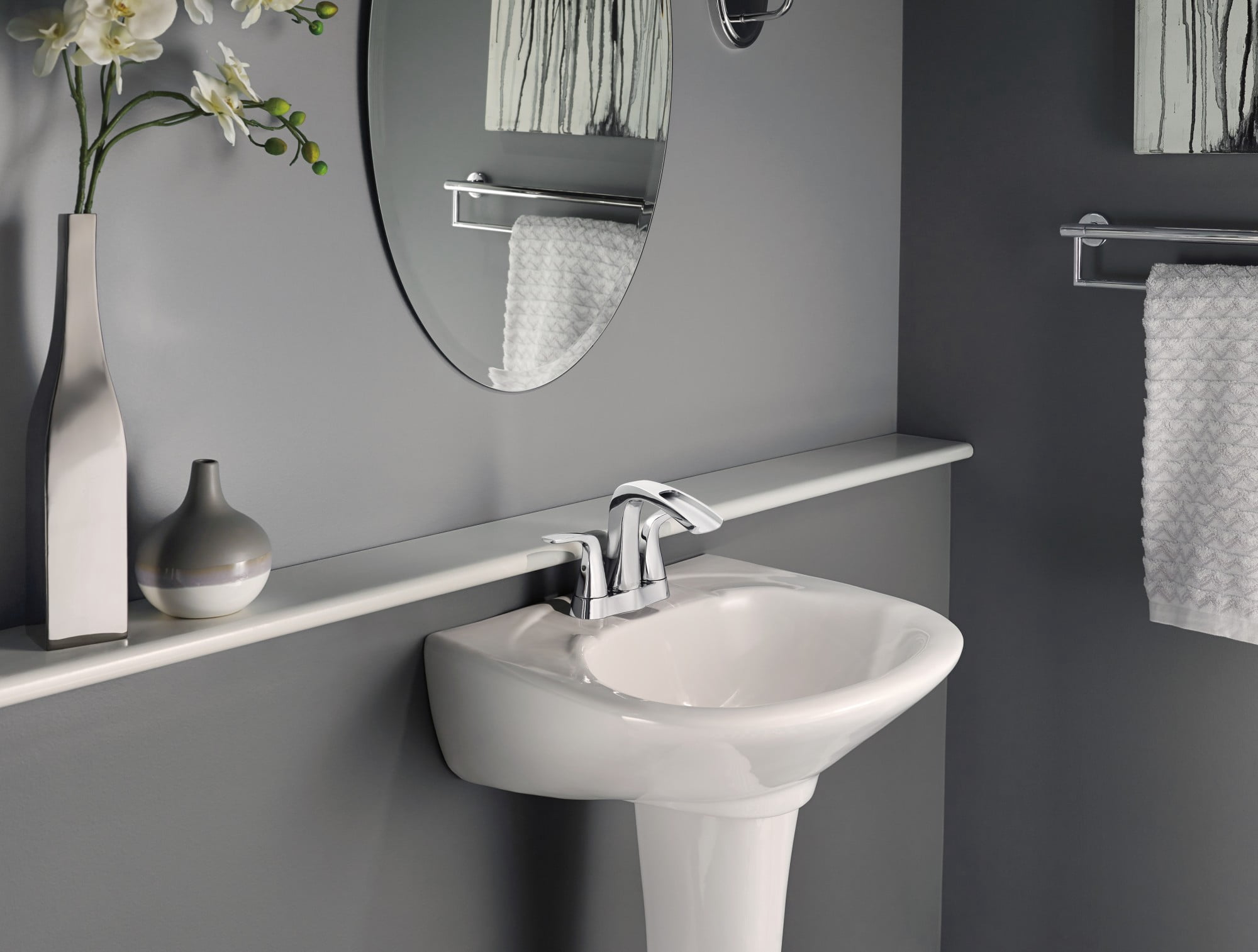 Bath Safety 41519-CZ Delta Bath Safety: Contemporary 24 Towel Bar with Assist Bar in Champagne Bronze