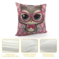 thumbnail image 4 of TIAOTIAOHOU Throw Pillow Cover Cute Pink Owl Pillow Covers White/Pink Pillowcovers Soft Double Side Print Sofa Square Throw Pillowcover for Friends Daughter Women, 4 of 5