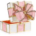 thumbnail image 5 of Joyero Con Lazo Decorativo TUNC Mini Caja de Regalo Rosa Blanco 6 x 4 cm, 5 of 5
