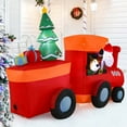 thumbnail image 4 of Costway 8 FT Christmas Inflatable Santa Train Decoration with Santa Claus Deer & Gift Box, 4 of 10