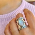 thumbnail image 5 of JBXKXYW Rings Women Bohemian Creative Vintage Wide Ring Fashionable Ladies Party Ring Jewellery Rings for Her Wedding Band Women Ring Womens (Silver,6), 5 of 5