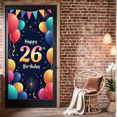 thumbnail image 5 of LUUFILx Happy 26th Birthday Banner Colorful Backdrop with Balloons Party Supplies Photography Props Decoration Background Perfect for Celebrations, 5 of 7