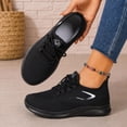 thumbnail image 5 of QWKLEAJ Lightweight Mesh Sneakers for Women Breathable Knit Lace Up Walking Shoes Non Slip Shock Absorbing Casual Running Shoes for Gym Outdoor Daily Wear Black 10, 5 of 6