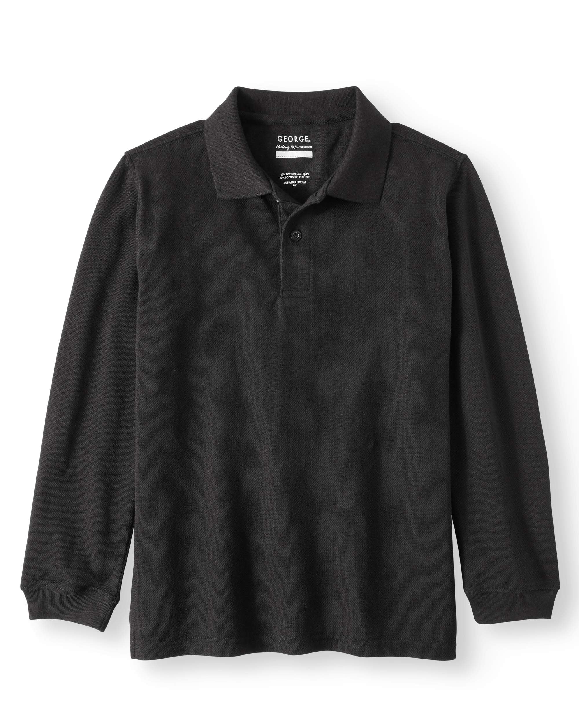 GEORGE - George Boys School Uniform Long Sleeve Pique Polo Shirt ...