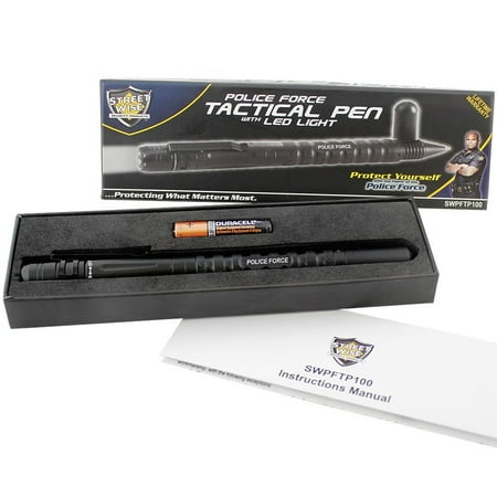 Police Force Tactical Pen w/DNA Collector LED Flashlight & Self Defense Tool, A fine writing instrument and a bright LED flashlight. By Cutting