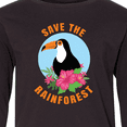 thumbnail image 4 of Inktastic Save the Rainforest Toucan Illustration Long Sleeve Youth T-Shirt, 4 of 5