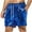 Blue, variant on Pitauce Mens Metallic Shorts with Pockets Drawstring Elastic Waist Hot Shorts Sparkly Glitter Shorts for Club Party
