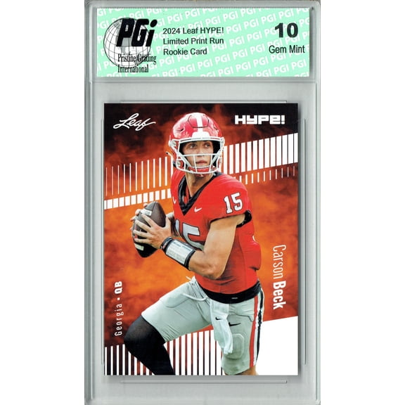 Carson Beck 2024 Leaf Hype #139A Only 5000 Made Rookie Card PGI 10