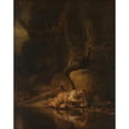 thumbnail image 3 of After Carel Fabritius 12x14 Black Modern Framed Museum Art Print Titled - Hera Hiding During the Battle of the Gods and Giants (After C. 1643), 3 of 5