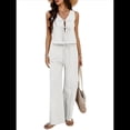 thumbnail image 2 of Conjunto de 2 Piezas para Mujer, Chaleco con Cuello en V y Cintura con Lazo, Pantalones Casuales de Pierna , , Talla M, 2 of 9