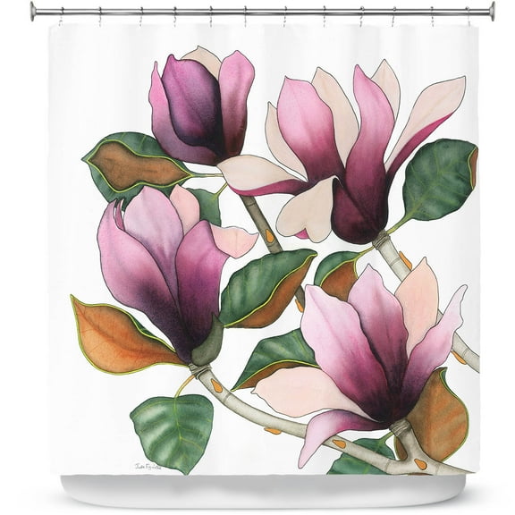 Shower Curtains 70" x 73" from DiaNoche Designs by Judith Figuiere - 4 Purple Magnolias