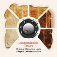 thumbnail image 3 of Peach Street Slice Toaster Compact Bread Toaster with Digital Countdown, Wide Slots, Auto-Pop Stainless Steel, 6 Browning Levels, Removable Crumb Tray, with Defrost, Bagel, and Cancel Function (Black,, 3 of 8