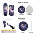 thumbnail image 6 of Yuyamidu 15 Pack Purple Butterfly Car Seat Cover Full Set Moon Car Floor Mats Steering Wheel Cover Rose Seatbelt Pad Cup Mat Gear Shift Cover Hand Brake Cover Fit for Most SUV Van Truck Sedan, 6 of 6