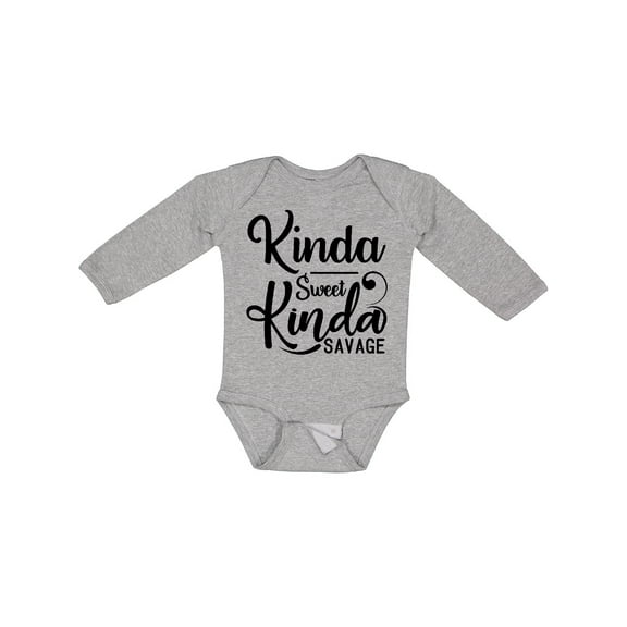 Inktastic Kinda Sweet, Kinda Savage Boys or Girls Long Sleeve Baby Bodysuit