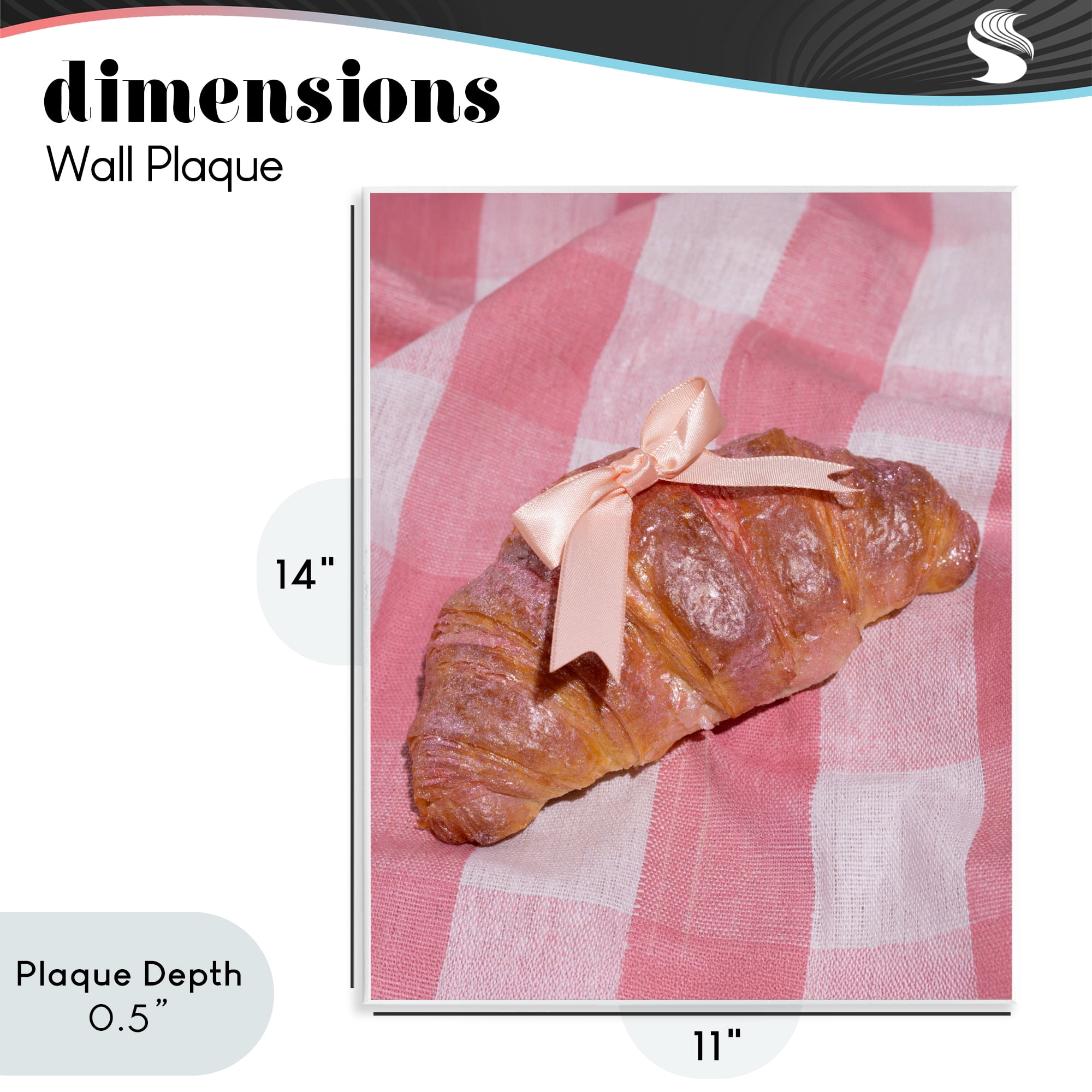 Stupell Industries Glam Ribbon Croissant Wall Plaque Art, design by LISH Creative