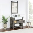 thumbnail image 4 of Villareal 36" Single White Farmhouse Basin Bath Vanity Classical Gray w/ Mirror, 4 of 13