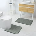 YEAHMART Memory Foam Bathroom rugs Toilet mats, UShaped Contour Carpet, 20" x 24", Grey