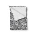 thumbnail image 2 of Dahlia Soft Flannel Fleece Throw Blanket, Blooms Beauty Herbs Floral Bouquet Vintage Style Chrysanthemum Motifs, Cozy Plush for Indoor and Outdoor Use, 70" x 90", Grey Black and Coconut, by Ambesonne, 2 of 5