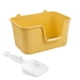 thumbnail image 4 of Lavabo para arena de gatos con pala, bandeja de arena para mascotas con parte abierta, inodoro para orinal para gatitos, bandeja de arena , Amarillo L, 4 of 8