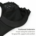 thumbnail image 3 of DELIMIRA Women's Front Closure Bras Plus Size Full Coverage Underwire Unlined Lace Bra, 3 of 5