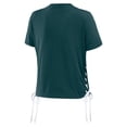 thumbnail image 3 of Women's WEAR by Erin Andrews Midnight Green Philadelphia Eagles Lace Up Side Modest Cropped T-Shirt, 3 of 4